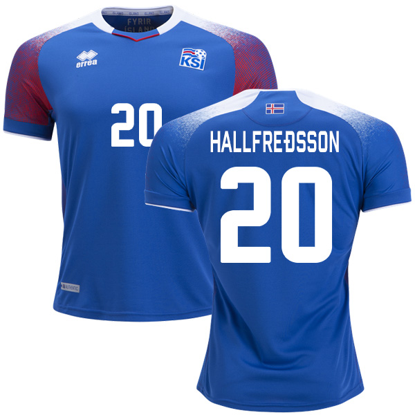 Iceland #20 Hallfredsson Home Soccer Country Jersey